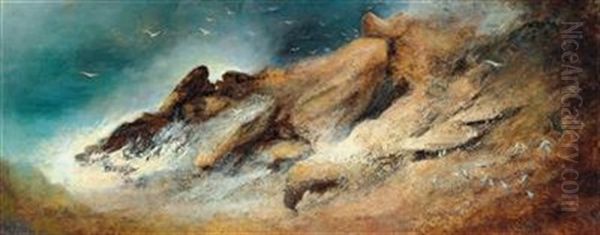 Seagulls In A Stormy Bay - view 1