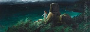 Sphinx With Undine by Karl Wilhelm Diefenbach