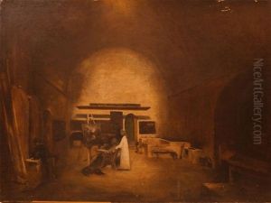 Karl Wilhelm Diefenbach Che Dipinge Nella Certosa Di Capri by Karl Wilhelm Diefenbach