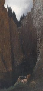 Geige Spielender Knabe by Karl Wilhelm Diefenbach