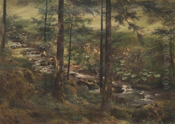 Le Ruisseau Dans La Clairiere by Anton Heinrich Dieffenbach