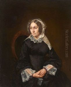 Bildnis Einer Dame Mit Blutenkranz by Anton Heinrich Dieffenbach