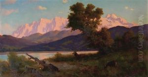 "abend An Der Loisach" by August Wilhelm Dieffenbacher