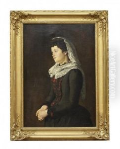 Kvinnoportratt by August Wilhelm Dieffenbacher