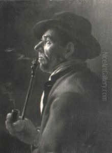 Bildnis Eines Pfeiferauchenden Bauern by August Wilhelm Dieffenbacher