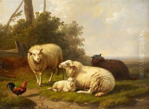 Landliche Idylle Mit Vieh by Joseph Van Dieghem