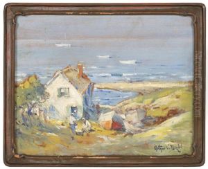 Men And Dories Outside A House By The Sea