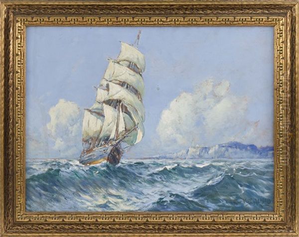 Clipper Ship And Lighthouse - view 1