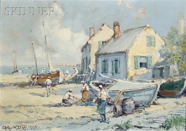 Fisherwomen On The Cape Cod Shore - view 1