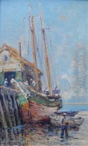 Fishermen By Pier
