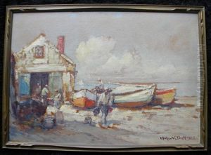 Untitled (fishermen, Shack, Beached Boats)