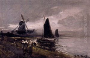 Dutch Canal Scene by Arthur Vidal Diehl