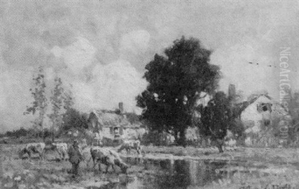 Cows By The River - view 1