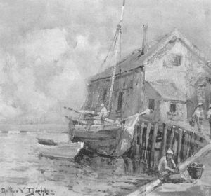 On The Pier, Provincetown by Arthur Vidal Diehl