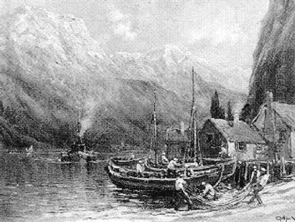 Fisherman In Fjord - view 1