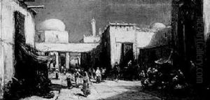 Figures On A Middle Eastern Street by Arthur Vidal Diehl