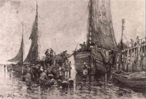 Landing At The Wharf by Arthur Vidal Diehl