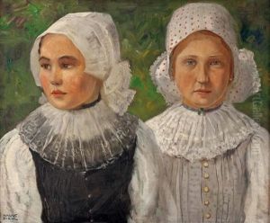 2 Slowakische Dorfschonheiten by Hanns Diehl-Wallendorf