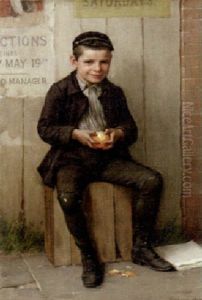 Boy Peeling An Orange by Frederick Dielman