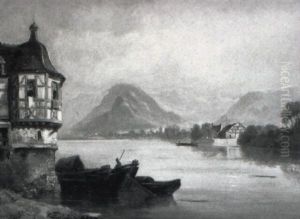 Fluslandschaft In Norditalien by Pierre Emmanuel Dielman