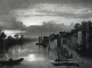 Abend Am Flus by Pierre Emmanuel Dielman