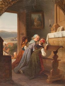 Die Gebetsstunde by Jakob Fuerchtegott Dielmann
