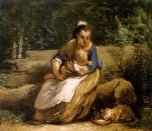 Mutter Mit Kind by Jakob Fuerchtegott Dielmann