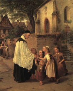 The Children's Greeting by Jakob Fuerchtegott Dielmann