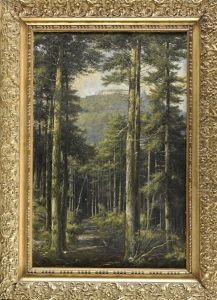 Waldstuck Mit Blick Auf Das Wallfahrts-kloster Odilienberg by Julius F. Dielmann