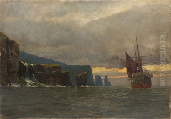 Boat Against The Rocks - view 1
