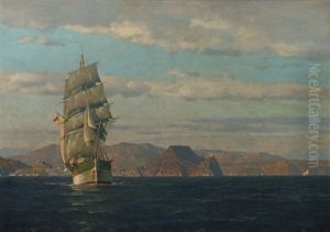 Segelschiff Auf Dem Golf Von Neapel by Michael Zeno Diemer