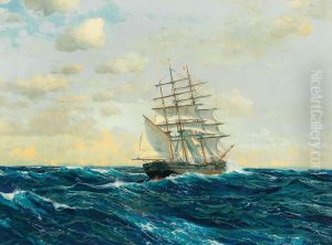 Three-master On The High Seas by Michael Zeno Diemer