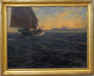 Sailboat At Sunset Returning Home by Michael Zeno Diemer