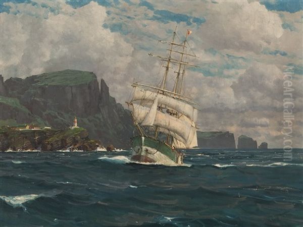 Three-master At Sea - view 1