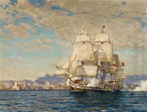 Dreimaster Unter Vollen Segeln Vor Der Dalmatischen Kuste