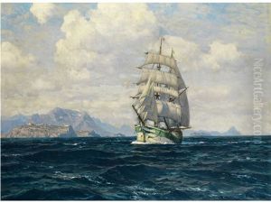 Segelschiff Vor Der Italienischen Kuste by Michael Zeno Diemer