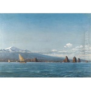 Segelboote Vor Dem Atna - Sailing Boats Before Mount Etna