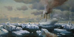 Dampfschiff Im Eismeer by Michael Zeno Diemer