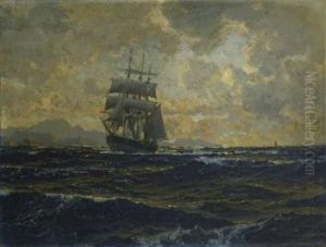 Dreimaster Vor Meereskuste Dreimaster Vor Meereskuste