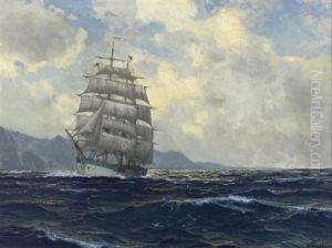 Grosses Segelschiff Vor Der Kuste by Michael Zeno Diemer