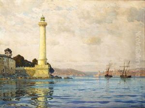 The Lighthouse At Seraglio Point, Leander's Tower And The Golden Horn Beyond