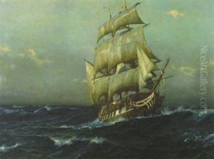 Dreimaster Auf Bewegter See by Michael Zeno Diemer