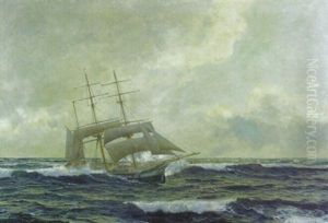 Dreimaster Auf Bewegter See by Michael Zeno Diemer