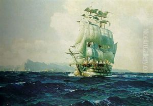 Tall Ship Off The Coast by Michael Zeno Diemer