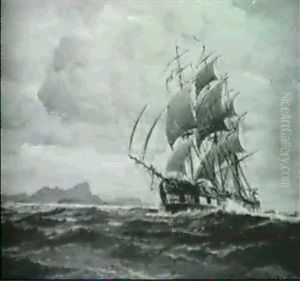 Segelschiff Vor Der Norwegischen Kuste by Michael Zeno Diemer