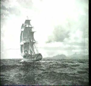 Dreimaster Auf See Vor Gebirgiger Kuste by Michael Zeno Diemer