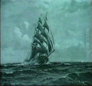 Dreimaster Auf Bewegter See by Michael Zeno Diemer