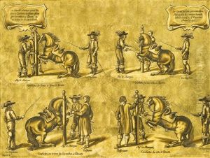 Panel With Dressage Scenes From The Duke Of Newcastle's Treatise On Horsemanship