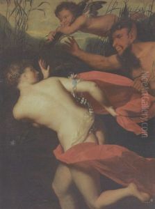 Liebesspiel Von Faun Und Nymphe by Abraham van Diepenbeeck