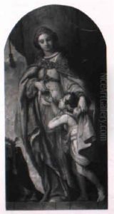 Sainte Elisabeth De Hongrie Faisant L'aumone A Un Jeune Garcon by Abraham van Diepenbeeck